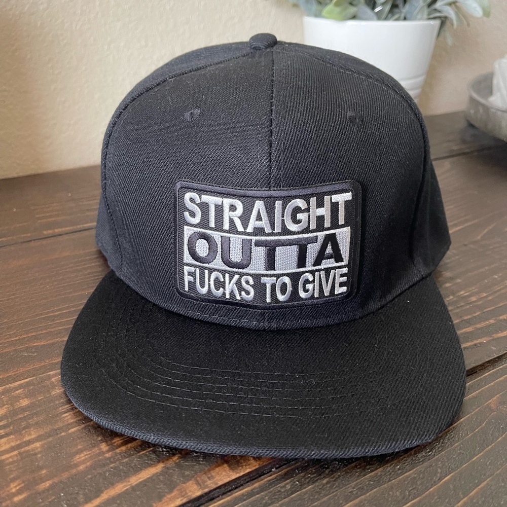 NEW Black Snap Back Trucker Hat Straight Outta … to give
